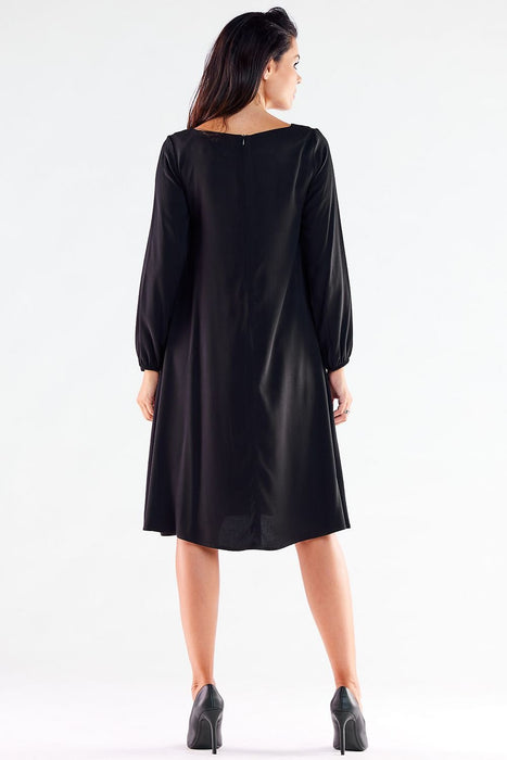 Trendy Trapeze Daydress with Comfy Elastic Sleeves