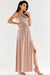 Chic Ruffle Neckline Maxi Gown with Sensational Side Slit - Polish Elegance