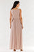 Chic Ruffle Neckline Maxi Gown with Sensational Side Slit - Polish Elegance