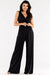 Sophisticated Wide Leg Jumpsuit Ensemble with Stylish Envelope Top - Exquisite Polish Craftsmanship