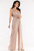 Sophisticated Wide Leg Jumpsuit Ensemble with Stylish Envelope Top - Exquisite Polish Craftsmanship