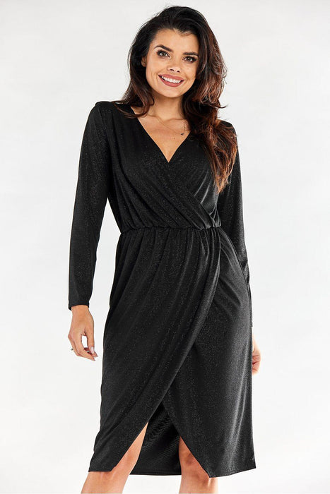 Chic Adjustable Waist Envelope Sleeve Dress - Crafted in Poland