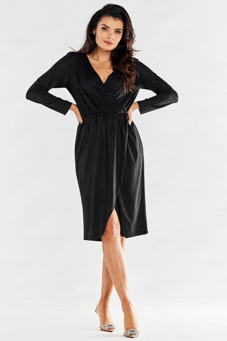 Chic Adjustable Waist Envelope Sleeve Dress - Crafted in Poland