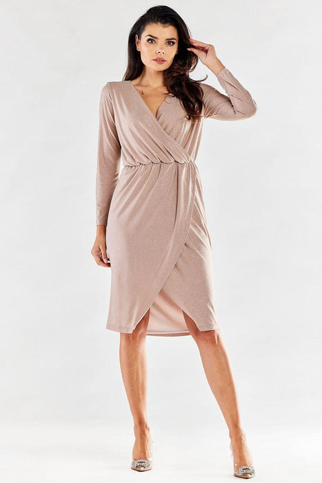 Chic Adjustable Waist Envelope Sleeve Dress - Crafted in Poland