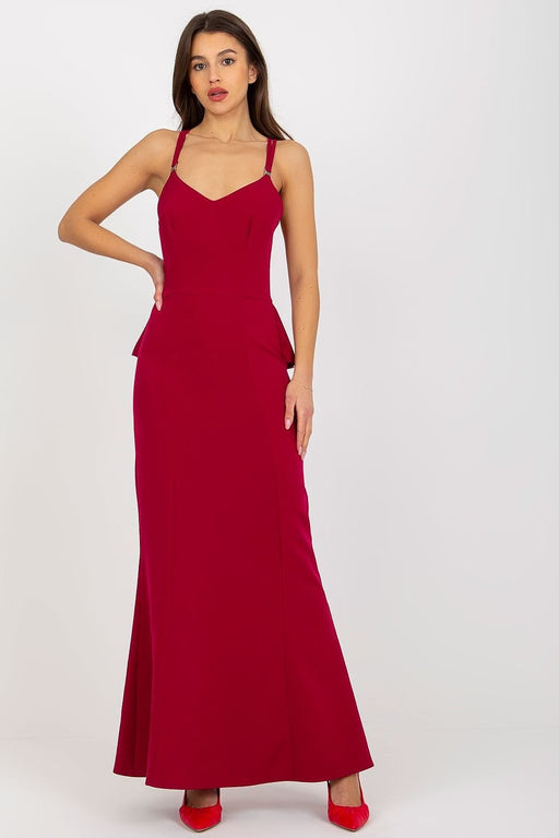 Strapless Elegant Gown with Chic Ruffle Detail