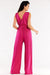 Sophisticated Wide Leg Jumpsuit Ensemble with Stylish Envelope Top - Exquisite Polish Craftsmanship