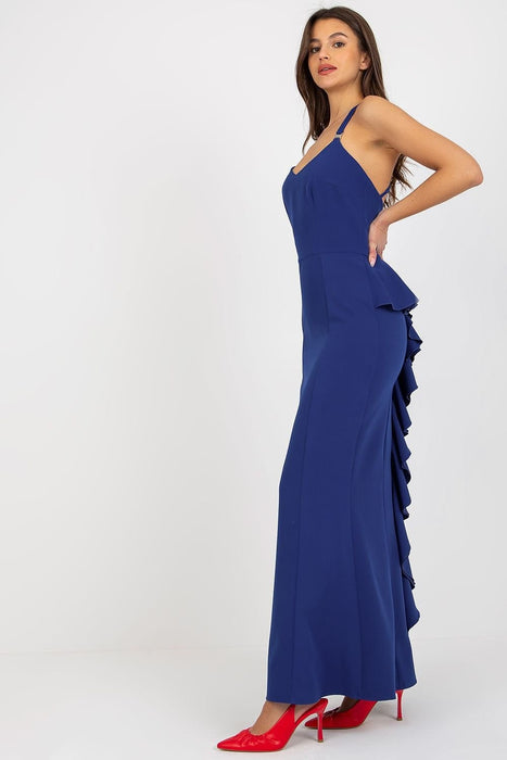 Strapless Elegant Gown with Chic Ruffle Detail