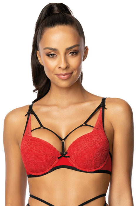 Lace-Up Push-Up Bra with Versatile Straps