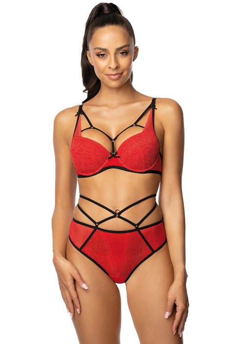 Lace-Up Push-Up Bra with Versatile Straps