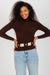 Embellished Zircon Long Sleeve Turtleneck Knit Jumper