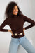 Embellished Zircon Long Sleeve Turtleneck Knit Jumper