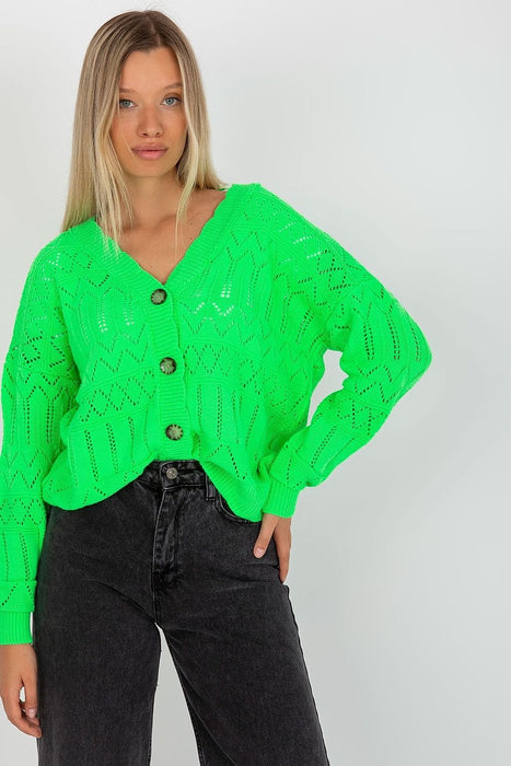 Chic Openwork Button-Down Sweater