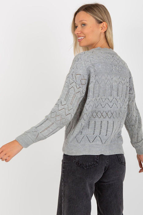 Chic Openwork Button-Down Sweater