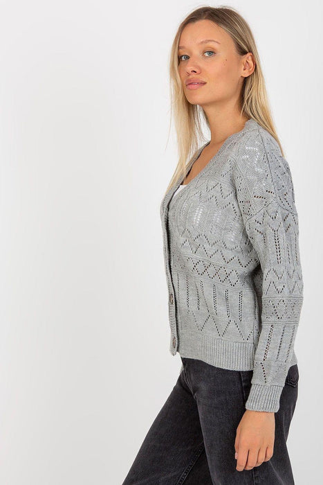 Chic Openwork Button-Down Sweater