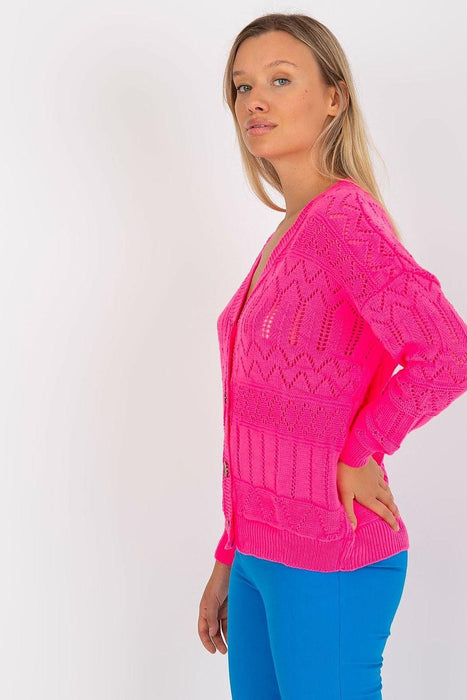 Chic Openwork Button-Down Sweater