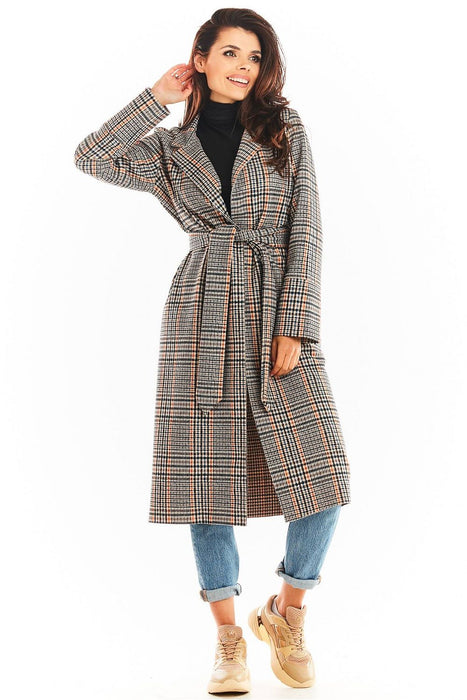 Chic Belted Overcoat with Dual Collar