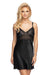 Luxe Black Satin Nightgown with Alluring Lace Cut-Out