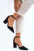 Elegant Eco-Suede Block Heel Pumps - Model 181456