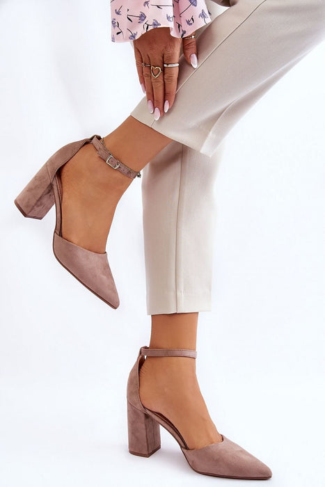 Elegant Eco-Suede Block Heel Pumps - Model 181456