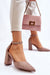 Elegant Eco-Suede Block Heel Pumps - Model 181456