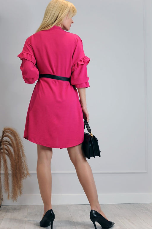 Zorola Chic Ruffled Buttoned Dress