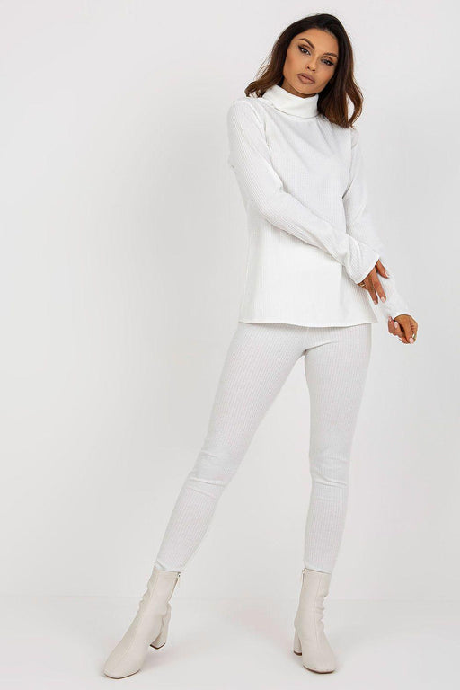 Chic Ribbed Turtleneck Long Sleeve Blouse for Women