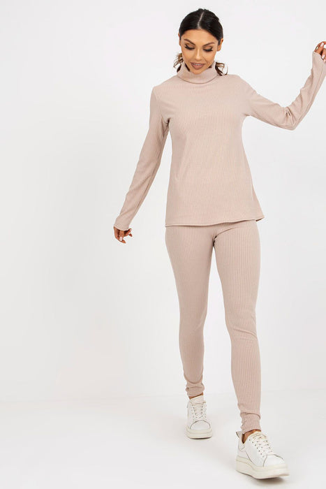 Chic Ribbed Turtleneck Long Sleeve Blouse for Women