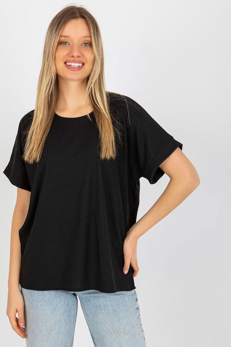 Chic Relaxed Ribbed Cotton Blouse