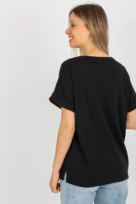 Chic Relaxed Ribbed Cotton Blouse