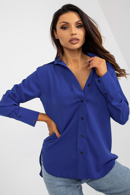 Essential Women's Cotton Blend Long Sleeve Button-Up Shirt