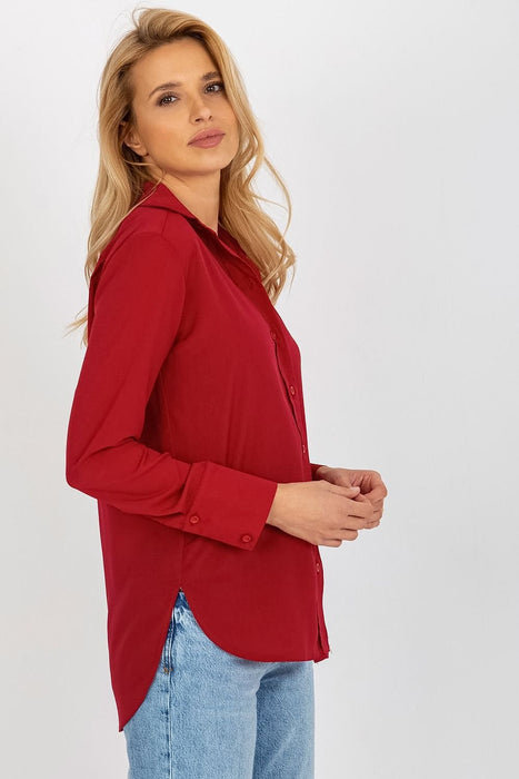 Essential Women's Cotton Blend Long Sleeve Button-Up Shirt