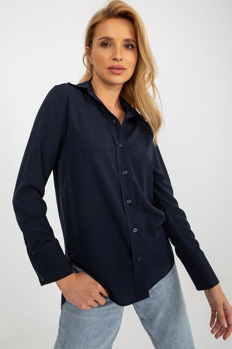 Essential Women's Cotton Blend Long Sleeve Button-Up Shirt