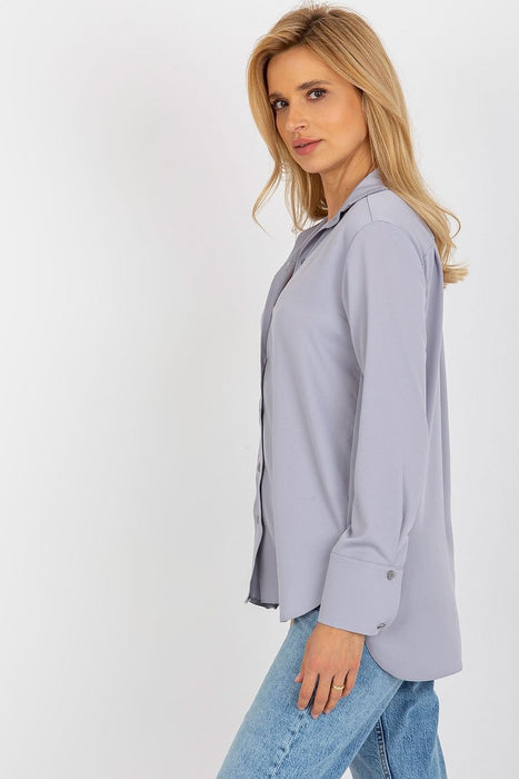 Essential Women's Cotton Blend Long Sleeve Button-Up Shirt