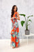 Ethereal Floral Chiffon Maxi Dress with Elegant Envelope Neckline