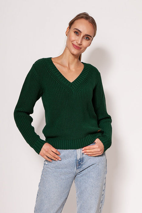 Stylish Heart-Cut Neckline Knit Sweater