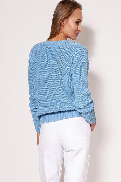 Stylish Heart-Cut Neckline Knit Sweater