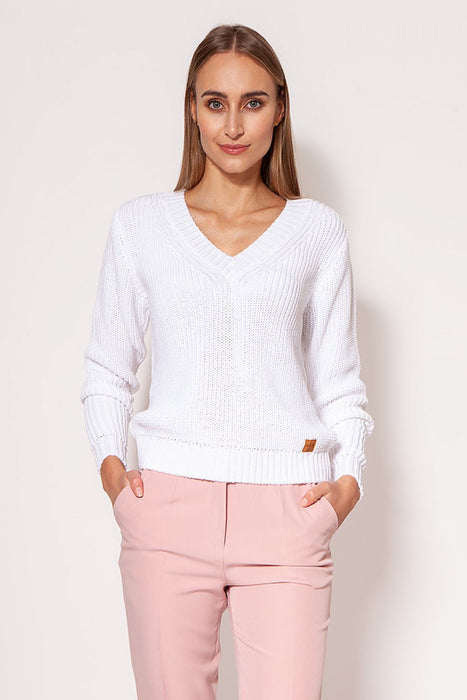 Stylish Heart-Cut Neckline Knit Sweater