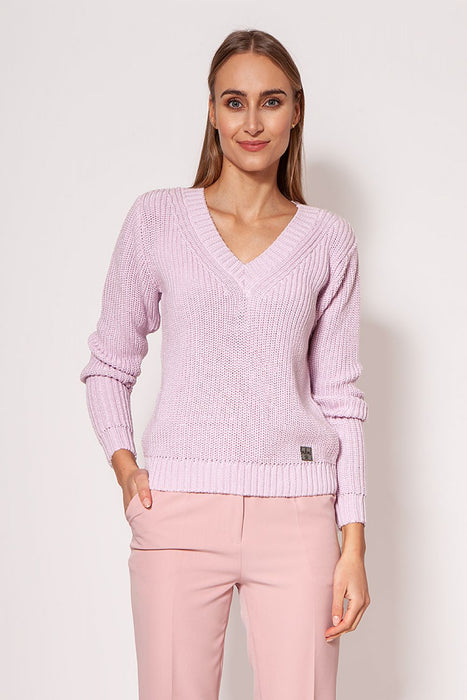 Stylish Heart-Cut Neckline Knit Sweater