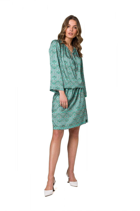 Stylish Printed Kaftan Dress with Adjustable Waist Belt