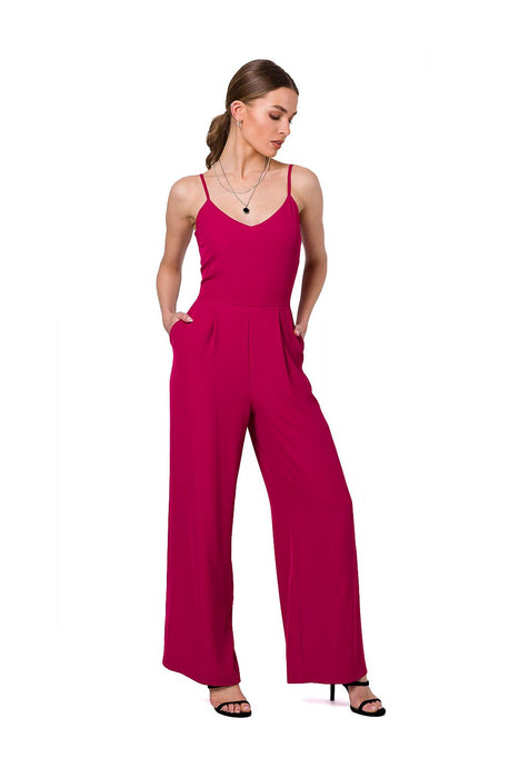 Sophisticated Office-to-Dinner Jumpsuit with Adjustable Spaghetti Straps