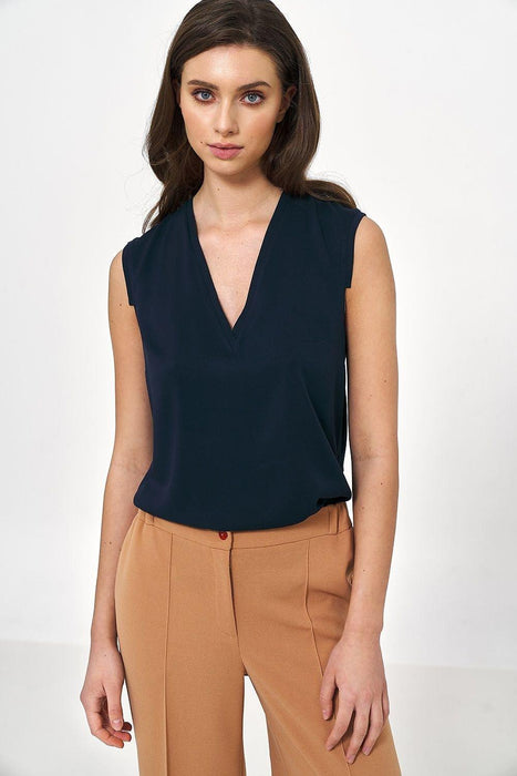 Sophisticated Sleeveless Viscose Blouse for Effortless Elegance