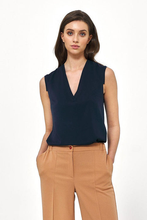 Sophisticated Sleeveless Viscose Blouse for Effortless Elegance