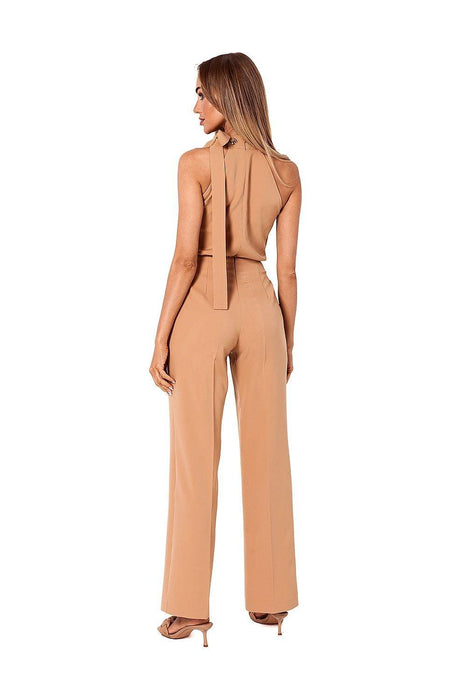 Chic Halter Neck Jumpsuit with Stylish Tie Detail