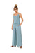 Elegant Draped Neck Jumpsuit with Comfortable Elastic Waist