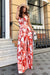 Chic Floral Satin Maxi Dress with Dramatic Leg Slit