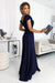 Numoco Cornflower Satin Evening Gown - Timeless Grace