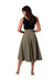 Elegant High-Waisted Flared Midi Skirt with Button Accents