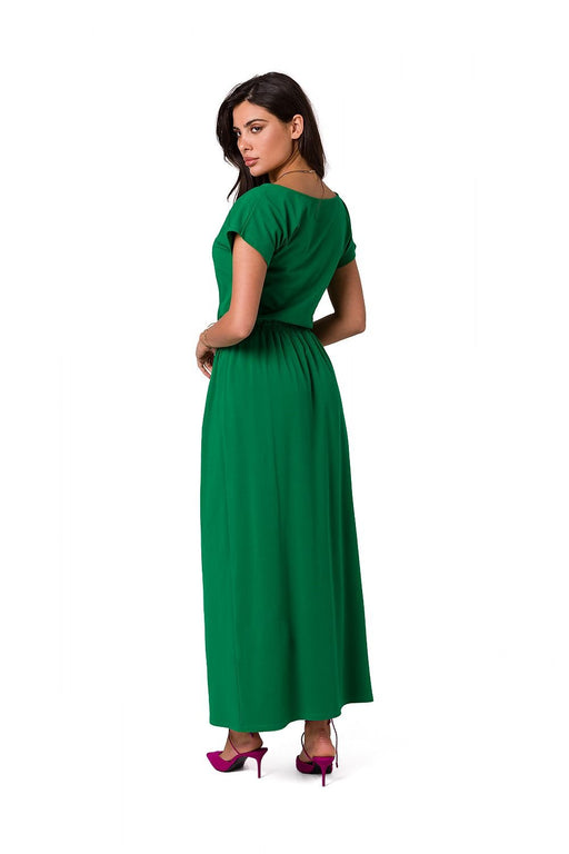 Sophisticated Asymmetric Neckline Cotton Maxi Dress