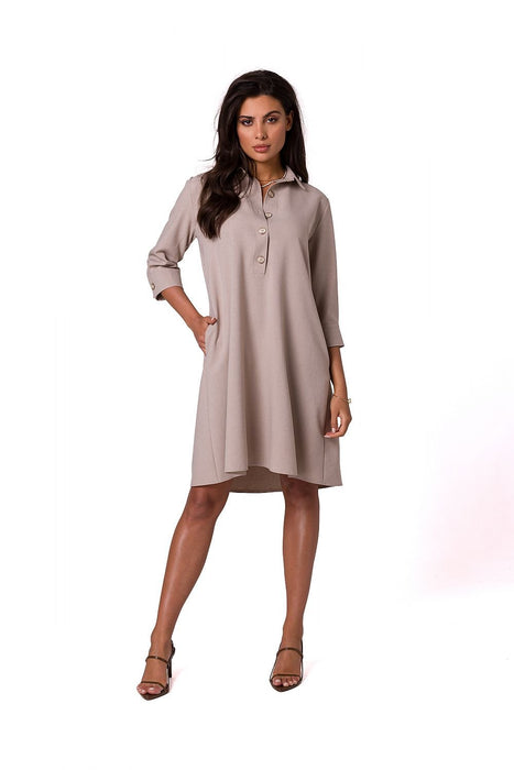 Flared Neckline Office Dress for Stylish Getaways