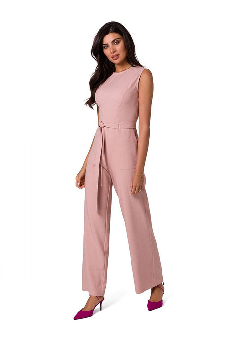 Stylish Summer Sleeveless Jumpsuit with Adjustable Waist Tie